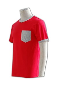 T240 訂購t恤批發 Tee shirt t shirt 印刷  胸口貼袋       紅橙色